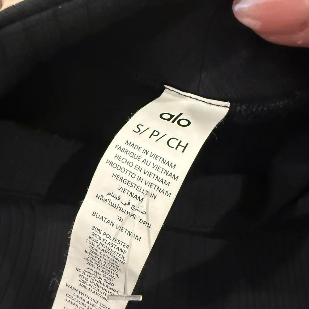 Authentic ALO Yoga Black Ribbed Mini Dress